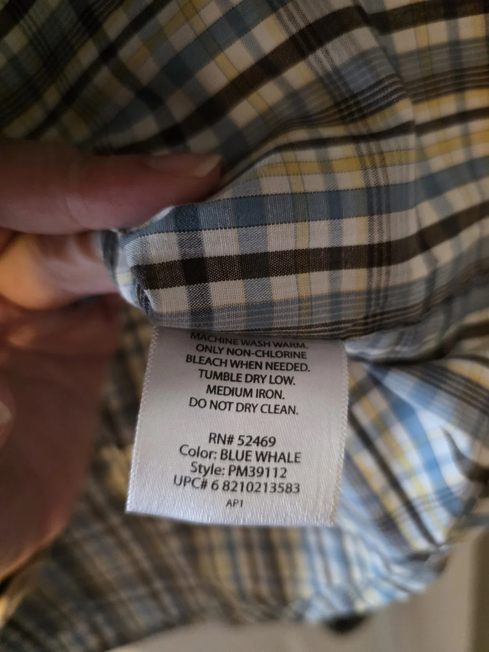 Puritan Short-Sleeve Blue and White Plaid Button-Down Shirt